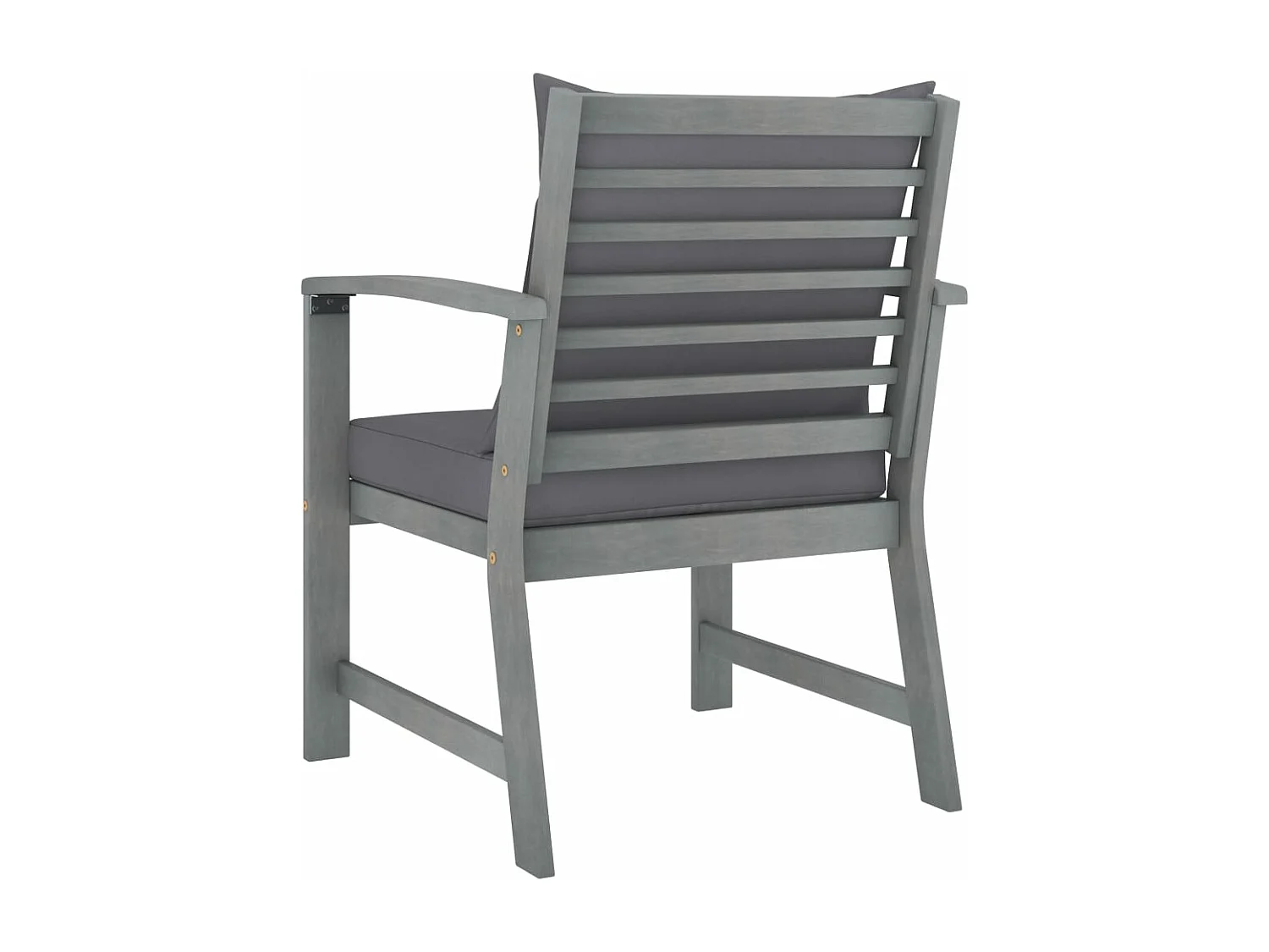 Tuinstoelen 2 st met donkergrijze kussens massief acaciahout