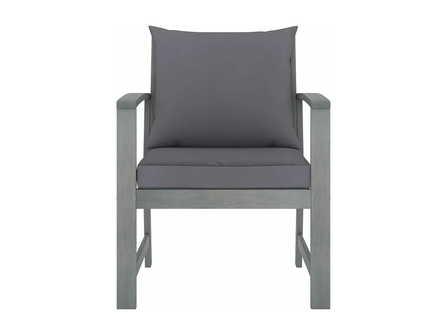 Tuinstoelen 2 st met donkergrijze kussens massief acaciahout