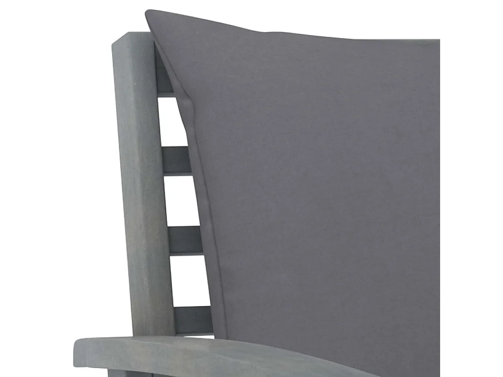 Chaises de jardin lot de 2 avec coussins gris foncé Bois acacia