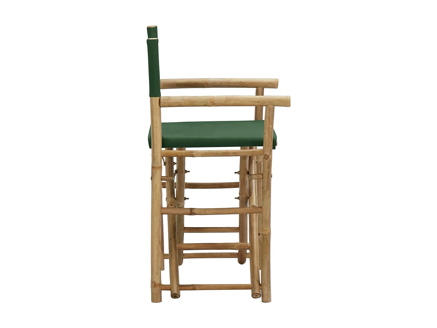 2 Chaises Pliantes Directeur VidaXL - Bambou Et Tissu Vert, Charge 150 Kg - Pour Jardin, Terrasse, Extérieur