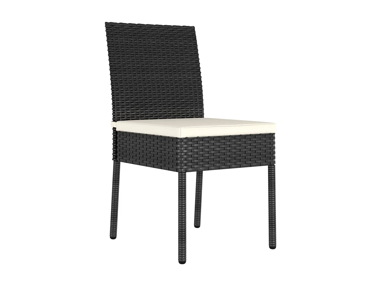 Tuinstoelen 2 st poly rattan zwart