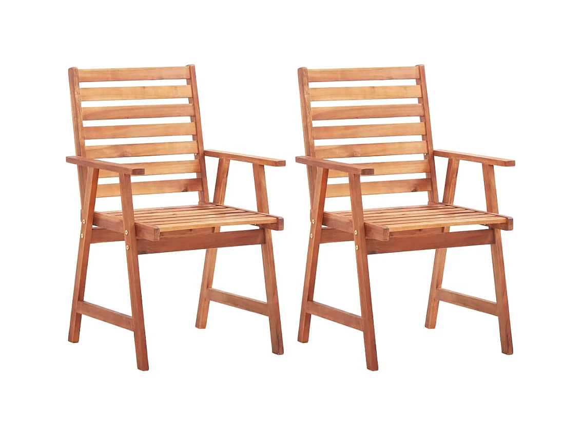 Chaises à manger d'extérieur lot de 2 Bois d'acacia massif