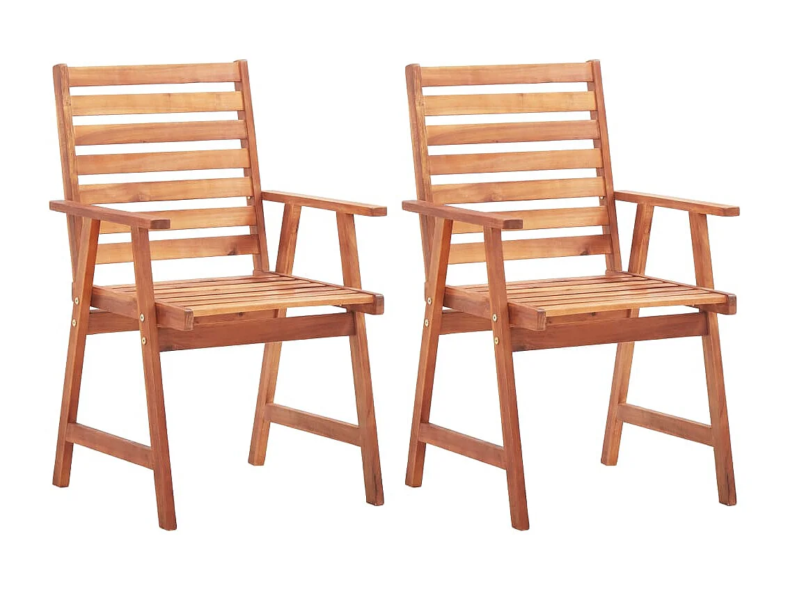 Chaises à manger d'extérieur lot de 2 Bois d'acacia massif