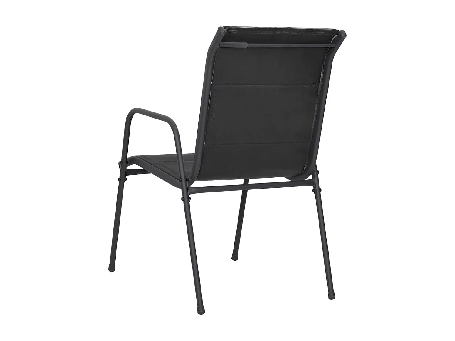 Chaises de jardin lot de 6 Acier et textilène Noir