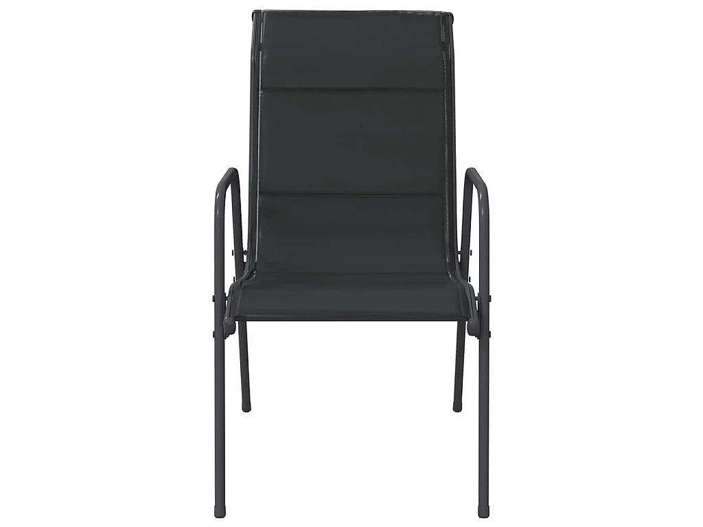 Chaises de jardin lot de 6 Acier et textilène Noir