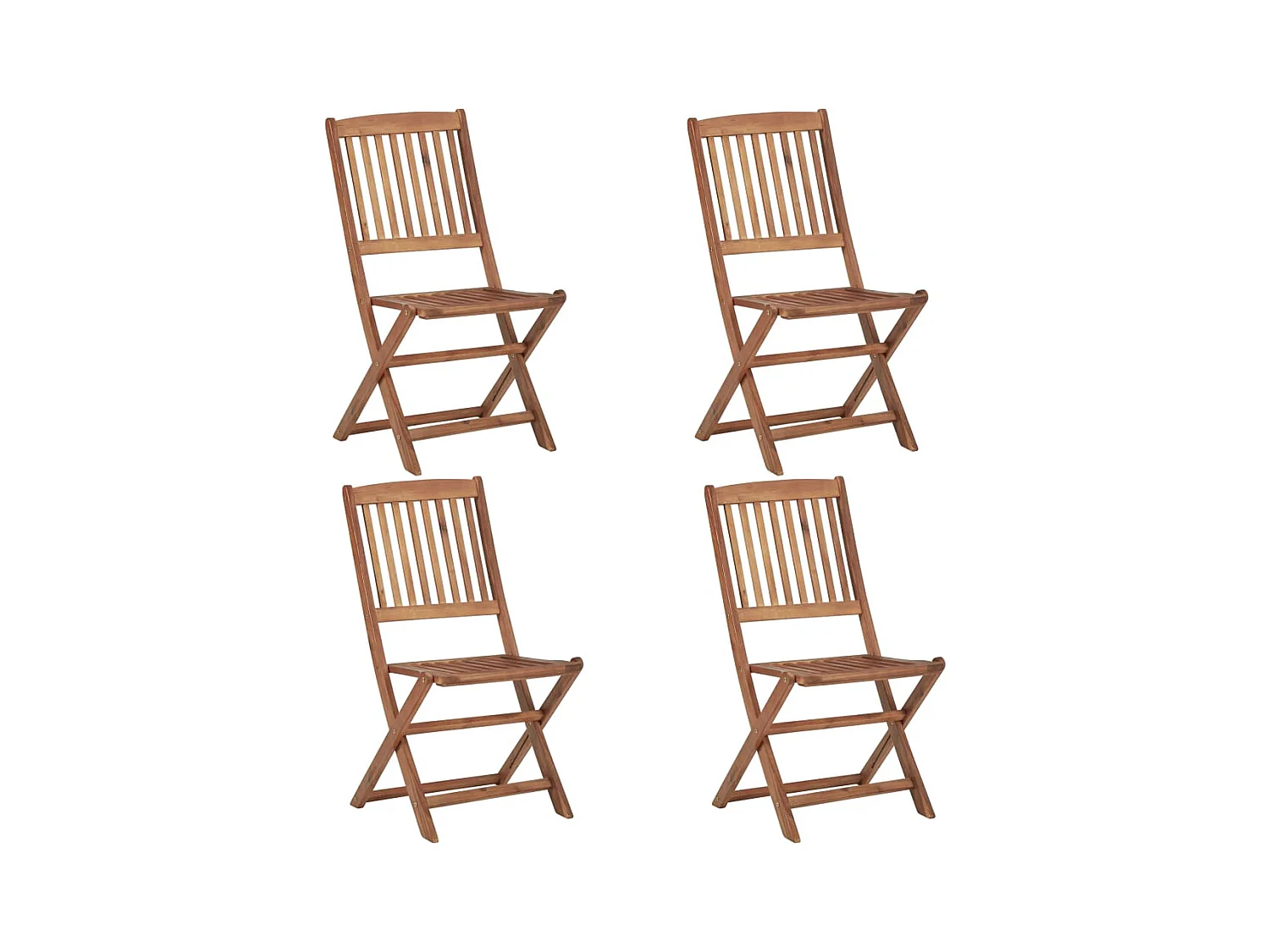 Chaises pliables de jardin lot de 4 avec coussins Bois d'acacia