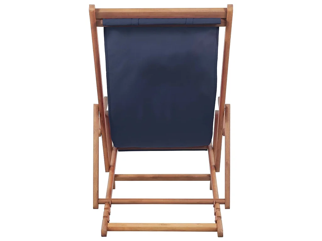 Chaise pliante en tissu et structure en bois bleue