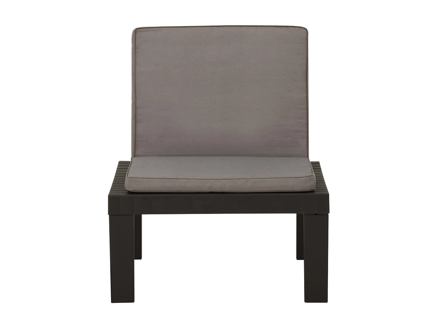 Chaises de salon de jardin et coussins lot de 2 Plastique Gris