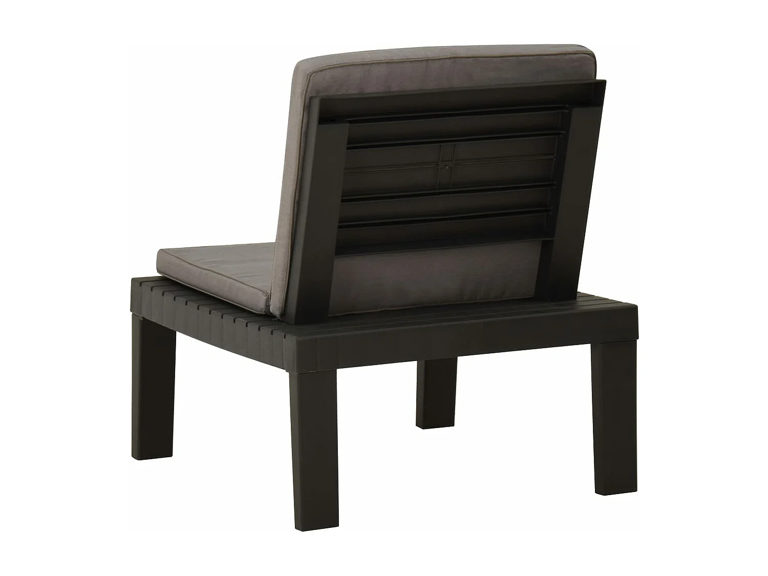 Chaises de salon de jardin et coussins lot de 2 Plastique Gris