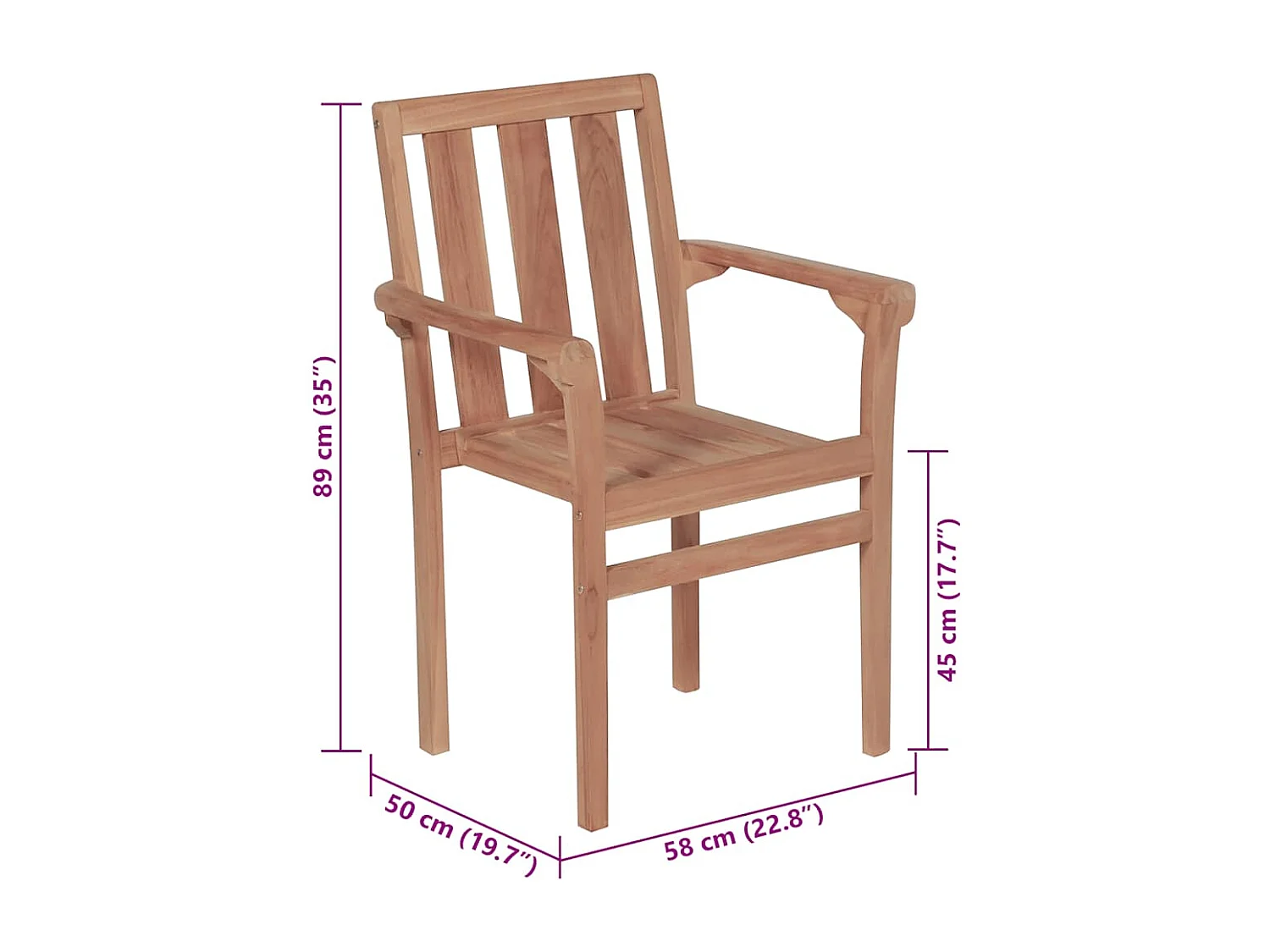 Chaises de jardin lot de 2 et coussins gris Bois de teck massif