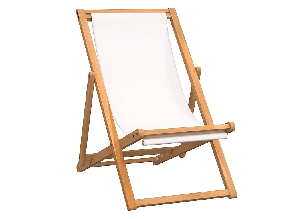 Liegestuhl Teak 56x105x96 cm Creme