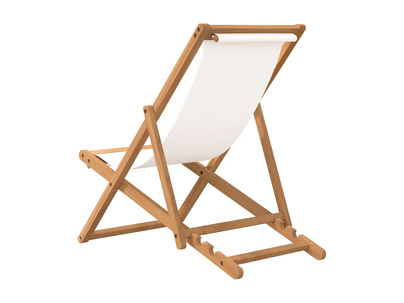 Liegestuhl Teak 56x105x96 cm Creme
