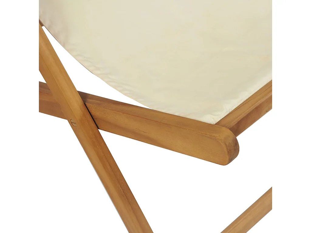 Liegestuhl Teak 56x105x96 cm Creme
