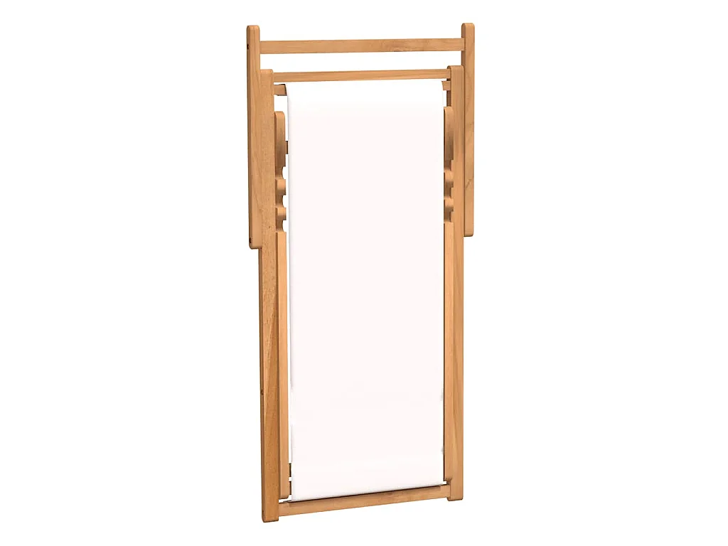 Silla de jardín de teca color crema 56x105x96 cm