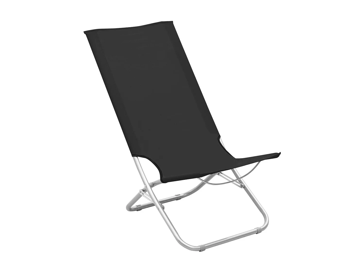 Chaises de plage pliables lot de 2 Noir Tissu