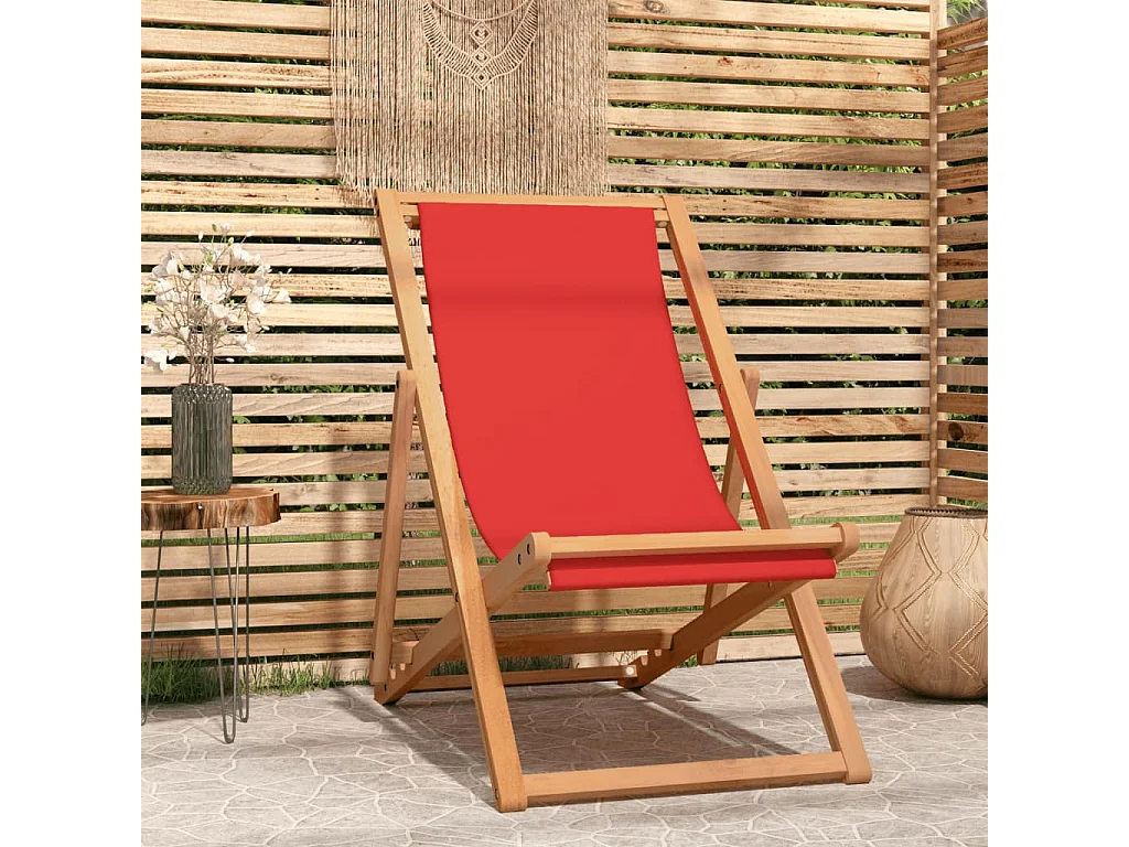 Strandstuhl Klappbar Massivholz Teak Rot