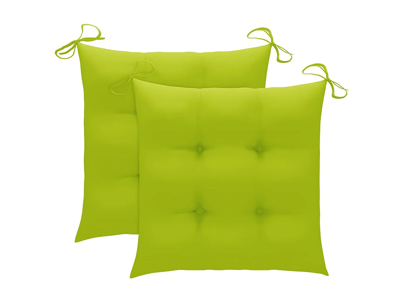 Cadeiras jardim c/ almofadões verde brilhante 2 pcs teca maciça