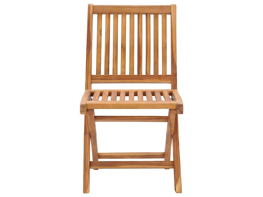Chaises pliantes avec coussins, 8 pièces, en teck massif