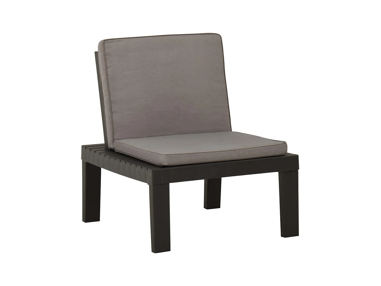 Chaise de salon de jardin avec coussin Plastique Gris