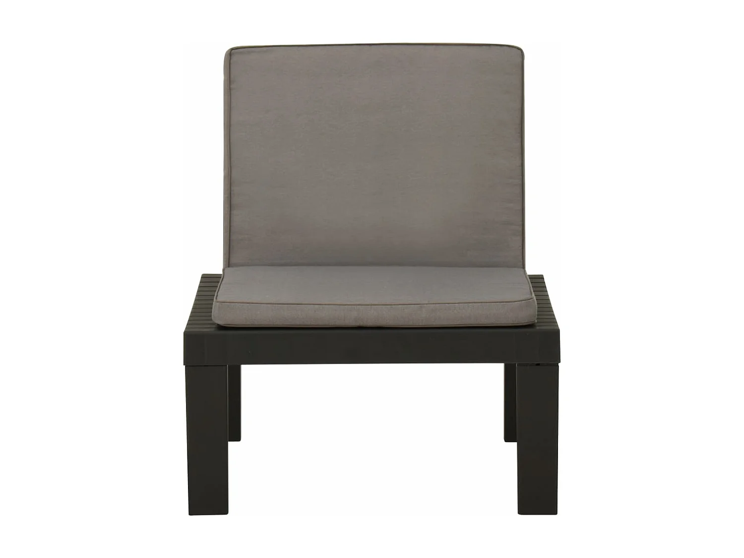 Chaise de salon de jardin avec coussin Plastique Gris