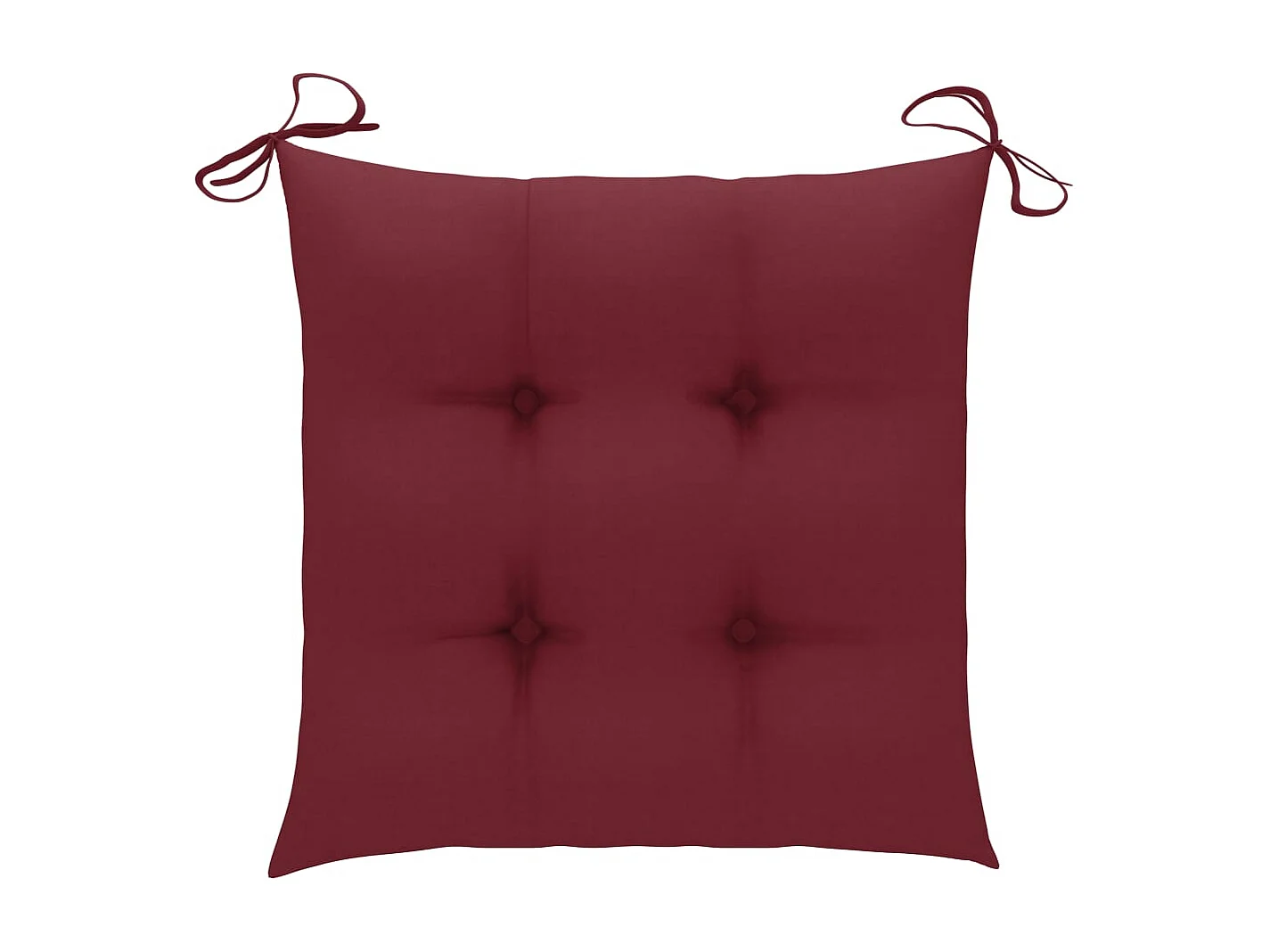 Chaises de jardin avec coussins rouge bordeaux lot de 6 Teck