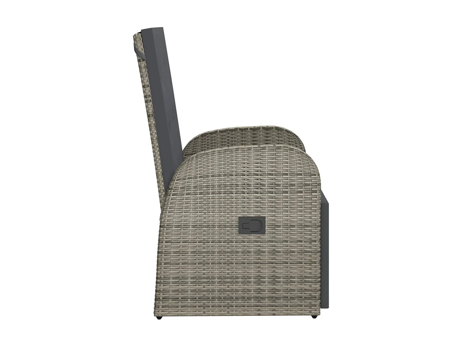 Garten-Liegestühle mit Kissen 2 Stk. Grau Poly Rattan