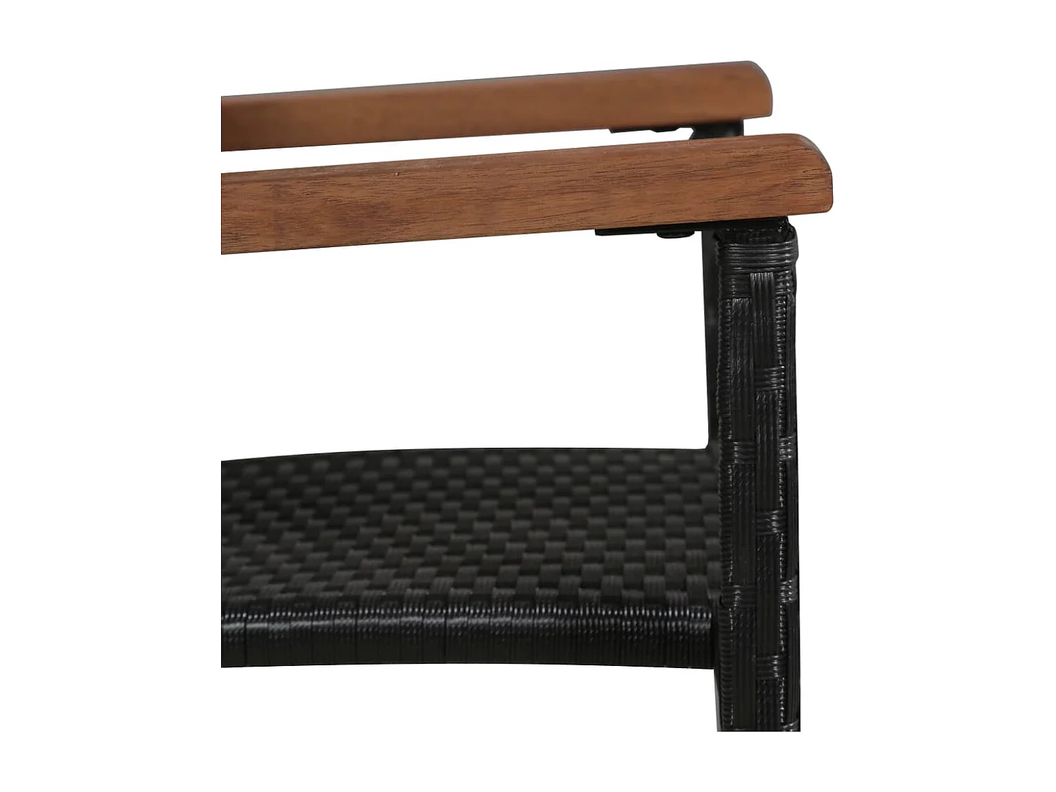 Tuinstoelen 2 st poly rattan zwart