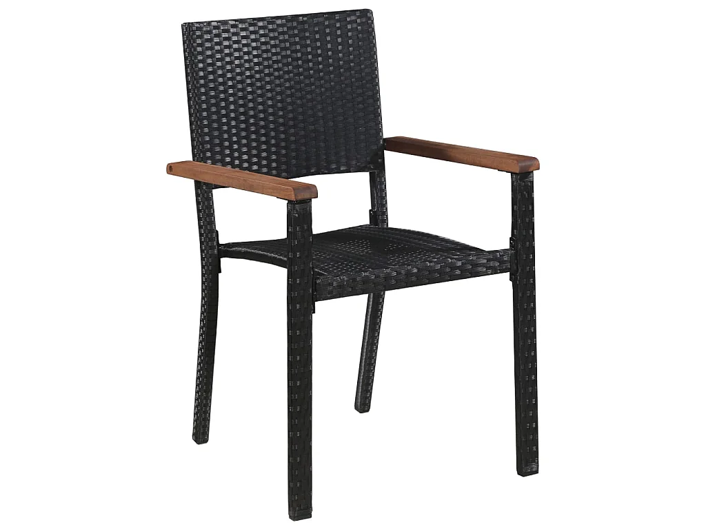 Gartenstühle 2 Stk. Poly-Rattan Schwarz