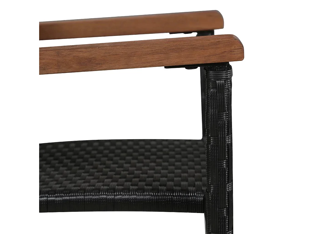 Gartenstühle 2 Stk. Poly-Rattan Schwarz