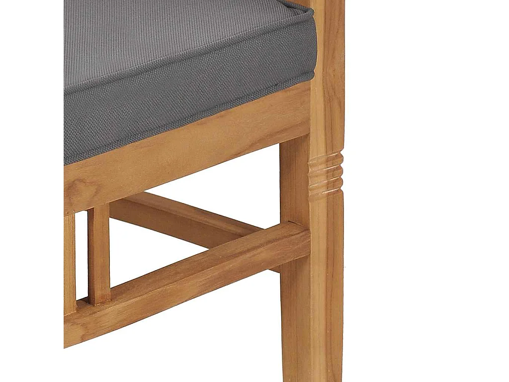 Cadeiras de jardim c/ almofadões 2 pcs madeira de teca maciça