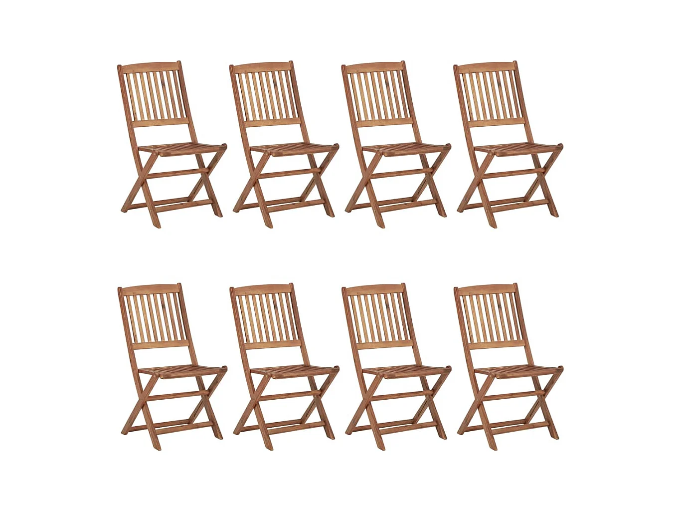 Klappbare Gartenstühle 8 Stk. mit Kissen Massivholz Akazie