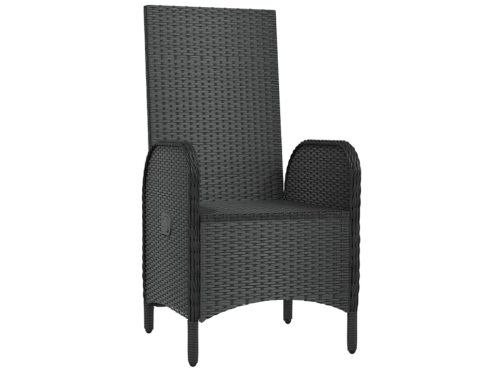 Gartenstühle 2 Stk. Poly Rattan Schwarz