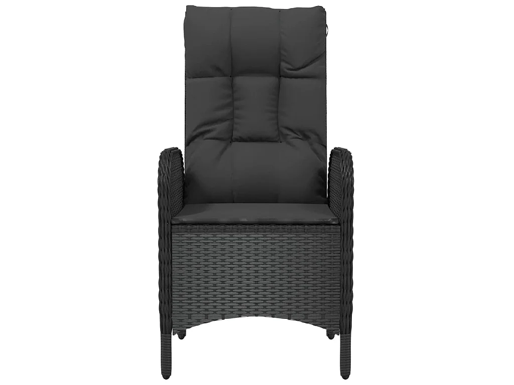 Gartenstühle 2 Stk. Poly Rattan Schwarz