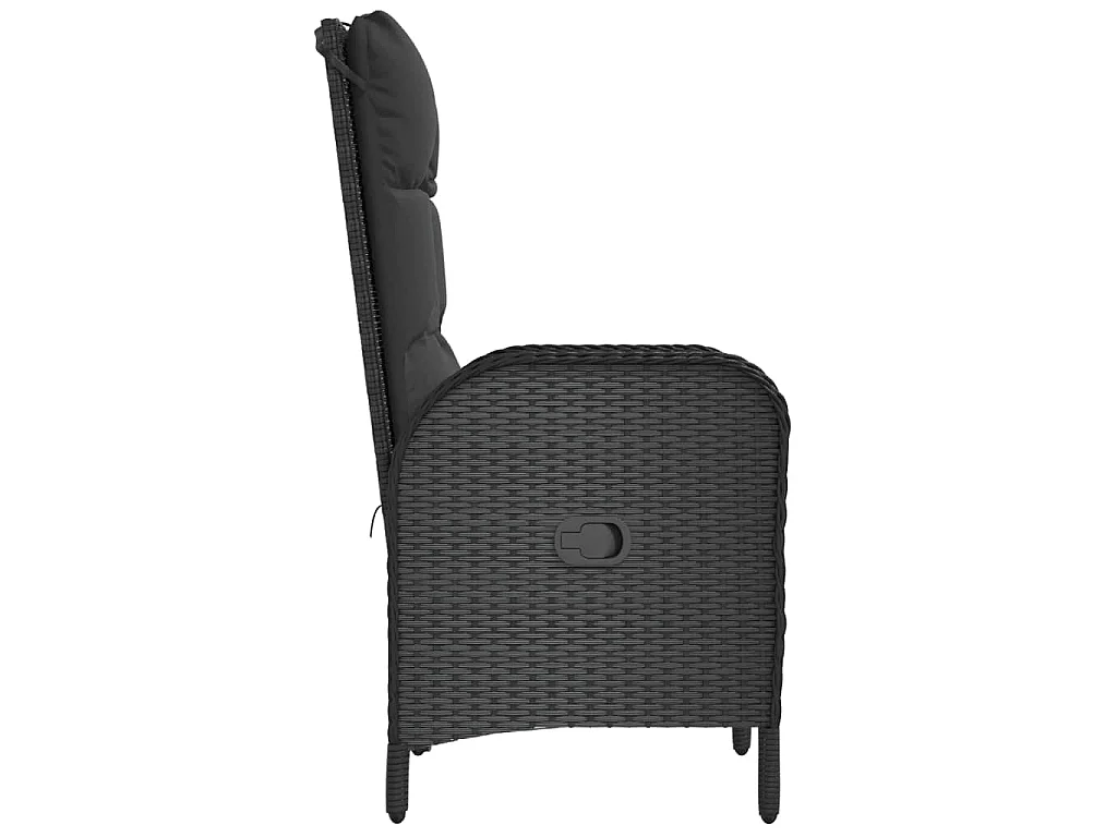 Gartenstühle 2 Stk. Poly Rattan Schwarz
