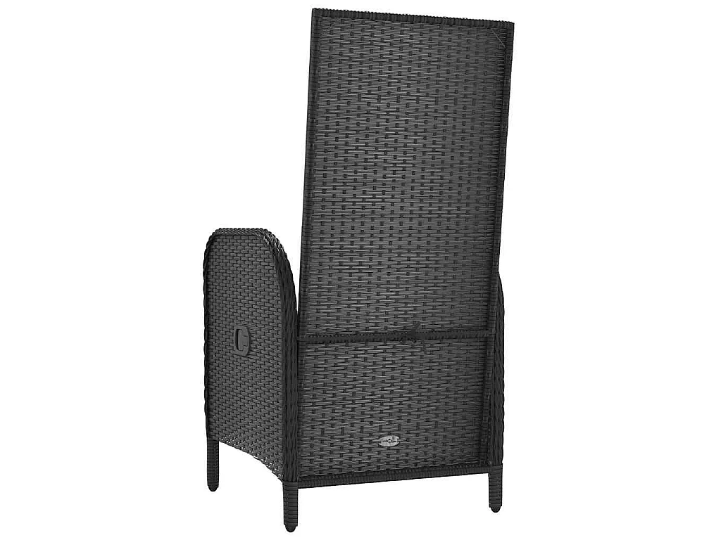 Chaises d'extérieur lot de 2 Résine tressée Noir