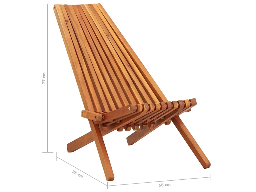 Klappbare Gartenliegen, 2 Stück, aus massivem Akazienholz