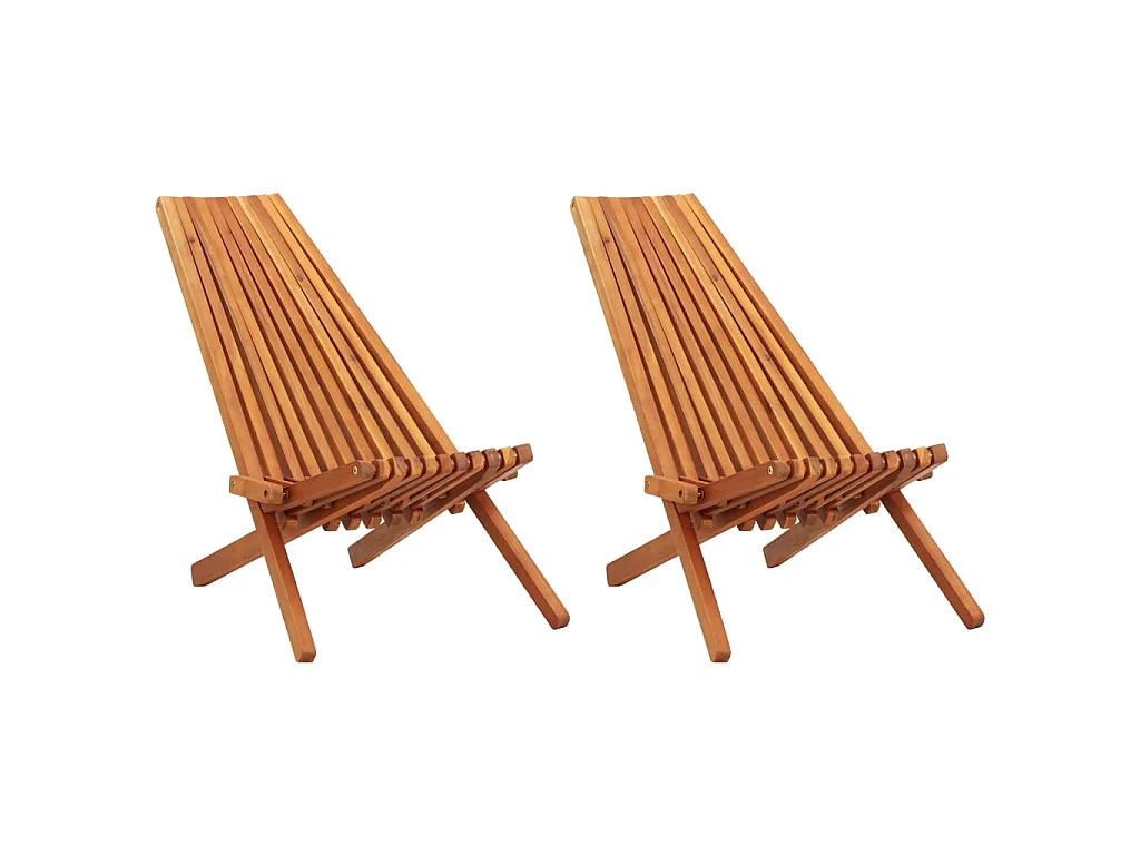 Klappbare Gartenliegen, 2 Stück, aus massivem Akazienholz