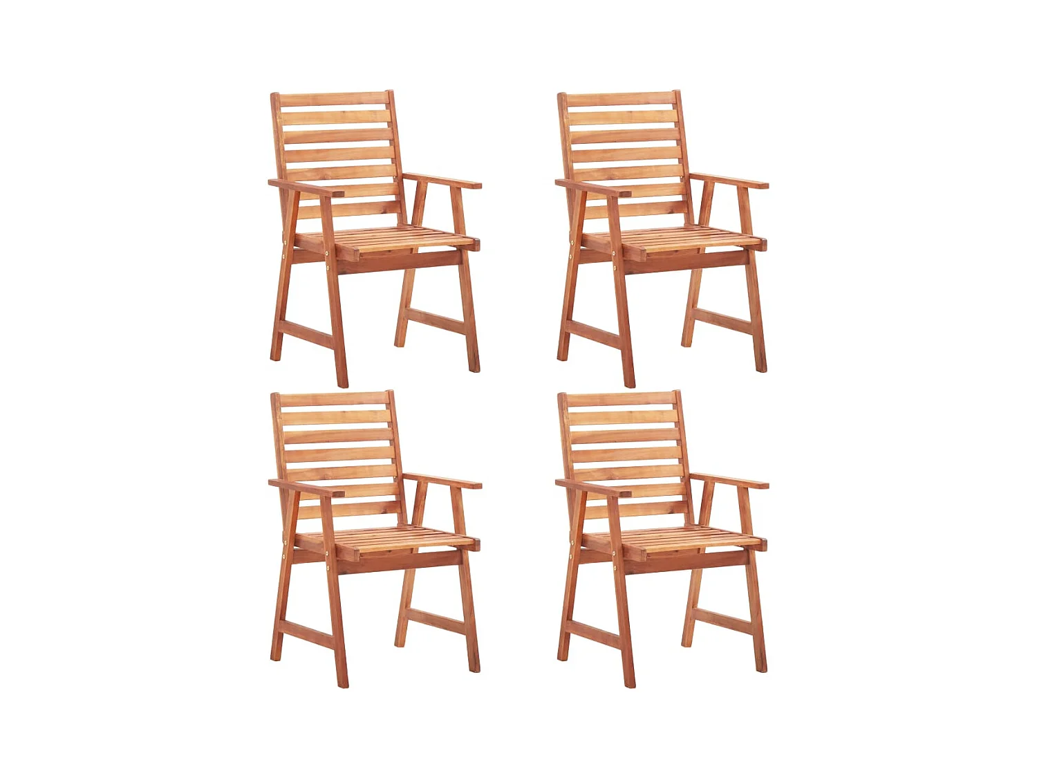 Tuinstoelen 4 st massief acaciahout