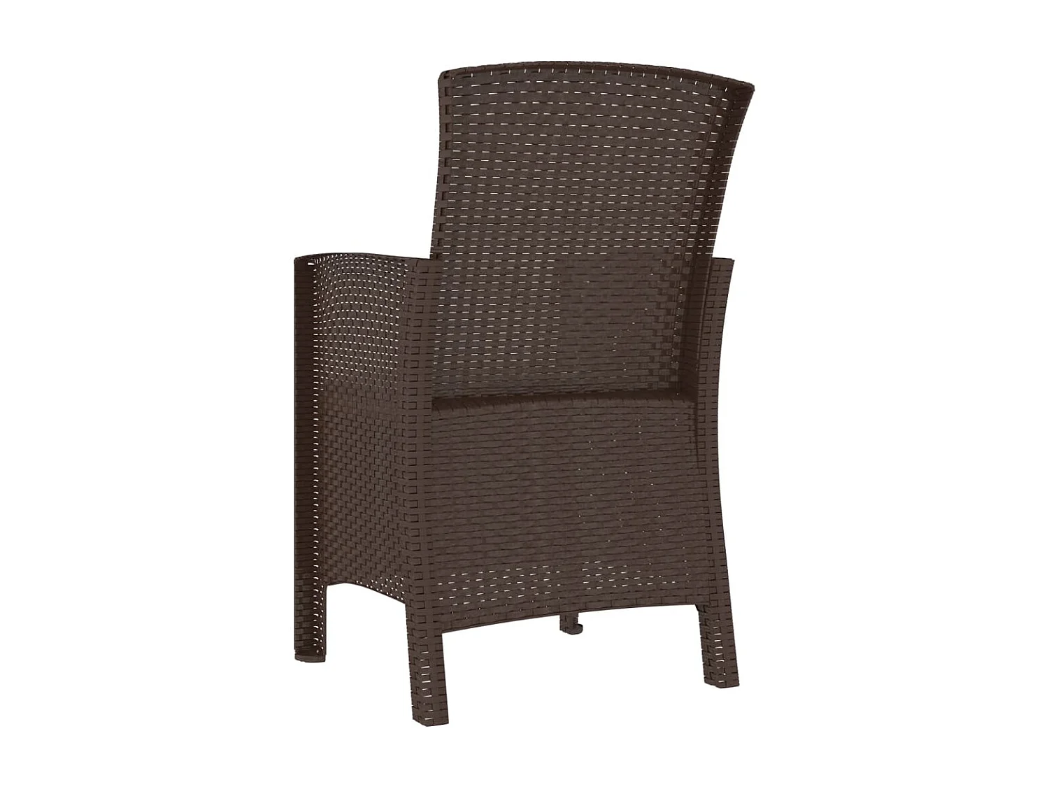 Chaise de jardin avec coussin Rotin PP Marron
