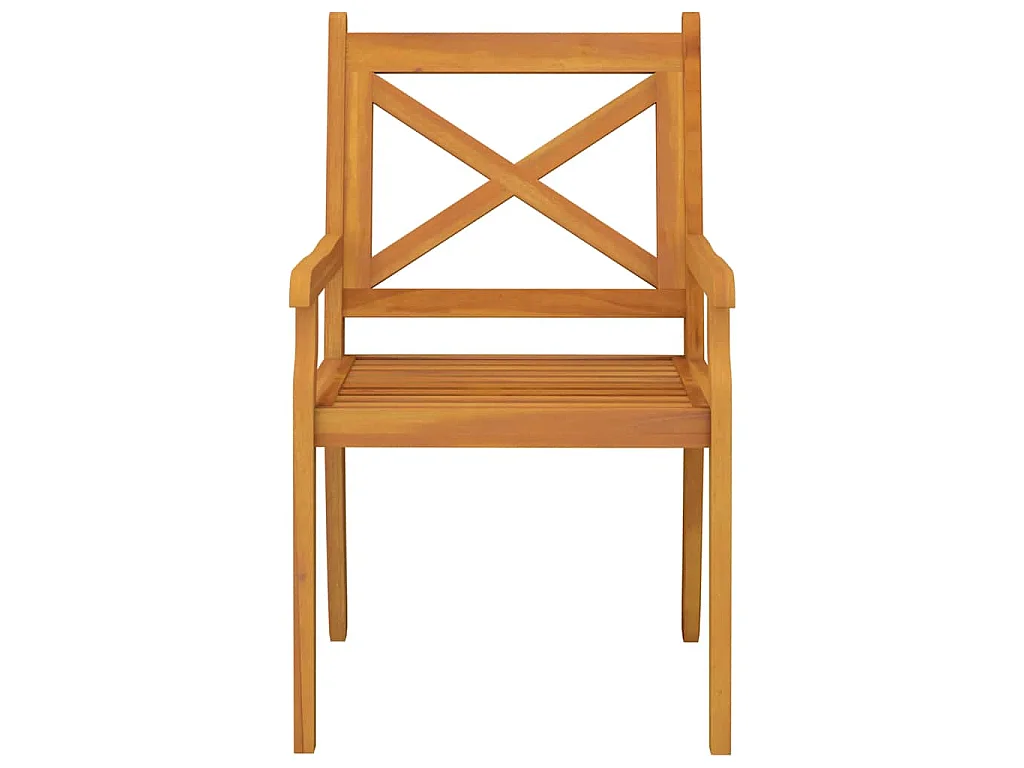 Chaises à manger d'extérieur lot de 2 Bois d'acacia massif