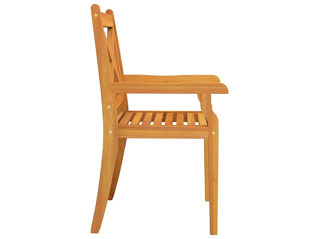 Chaises à manger d'extérieur lot de 2 Bois d'acacia massif