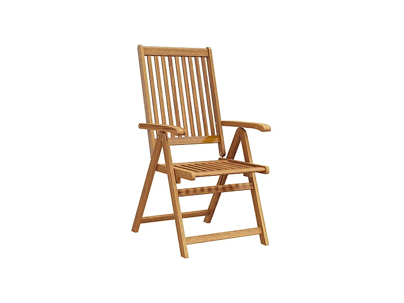 Chaises pliables de jardin lot de 2 Bois solide d'acacia Marron