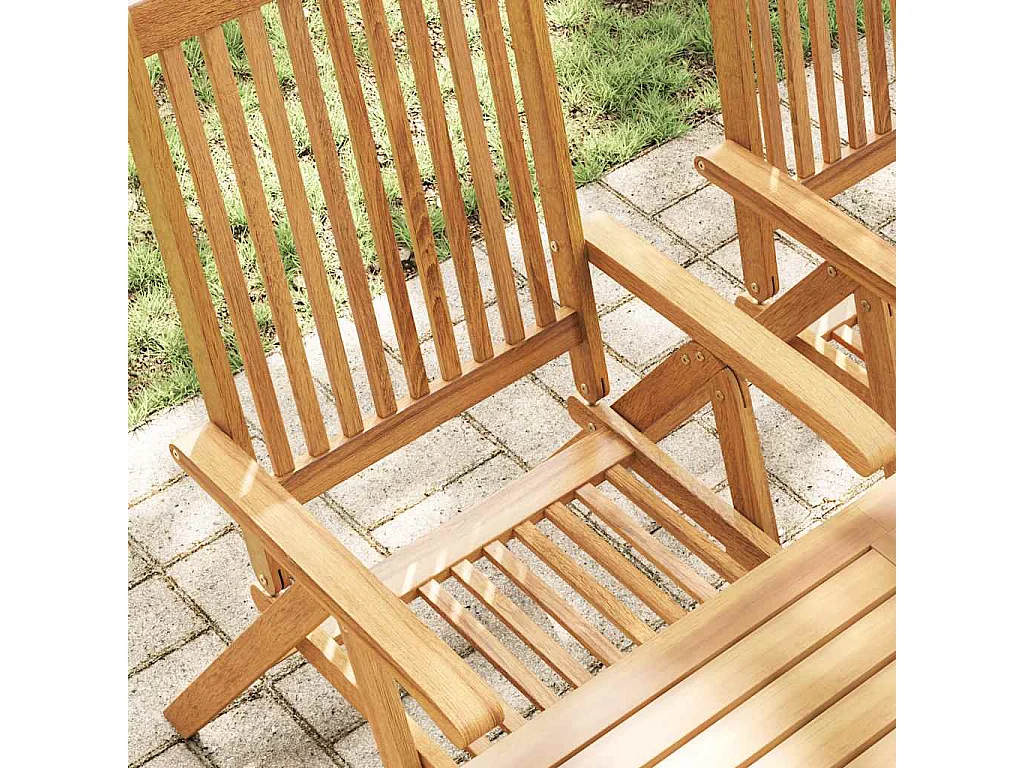 Chaises pliables de jardin lot de 2 Bois solide d'acacia Marron