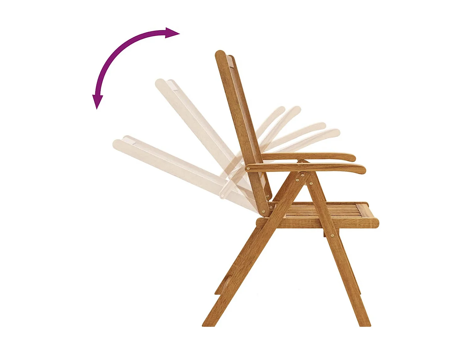 Chaises pliables de jardin lot de 2 Bois solide d'acacia Marron