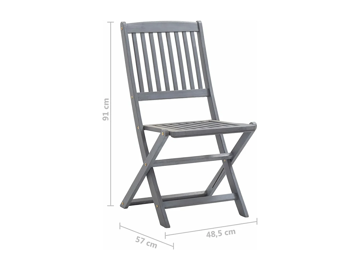 Chaises pliables d'extérieur lot de 2 et coussins Bois d'acacia