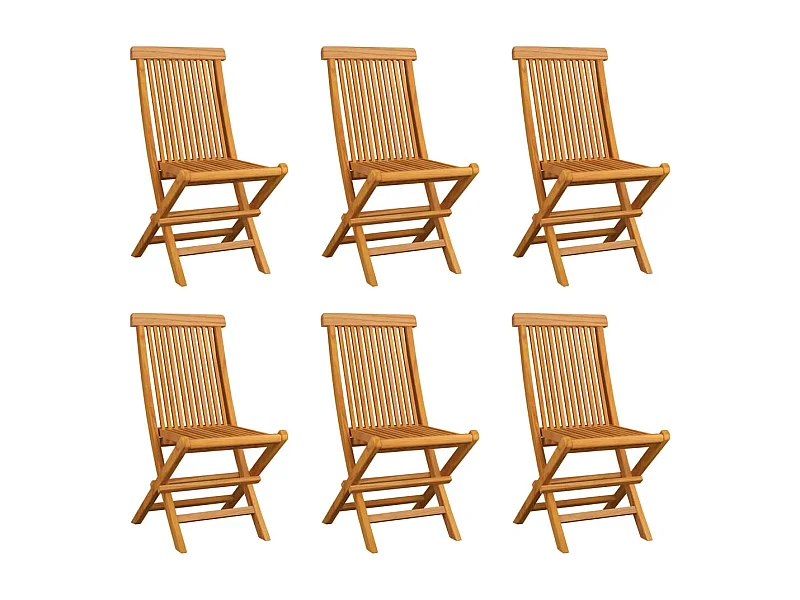 Klappbare Gartenstühle 6 Stk. Massivholz Teak