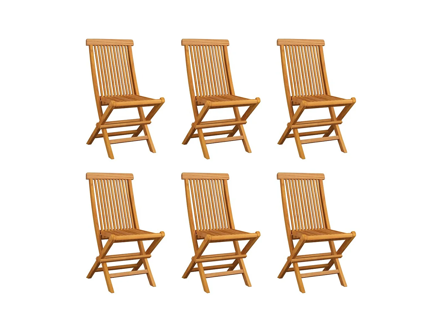 Chaises pliables de jardin 6 pcs Bois de teck solide