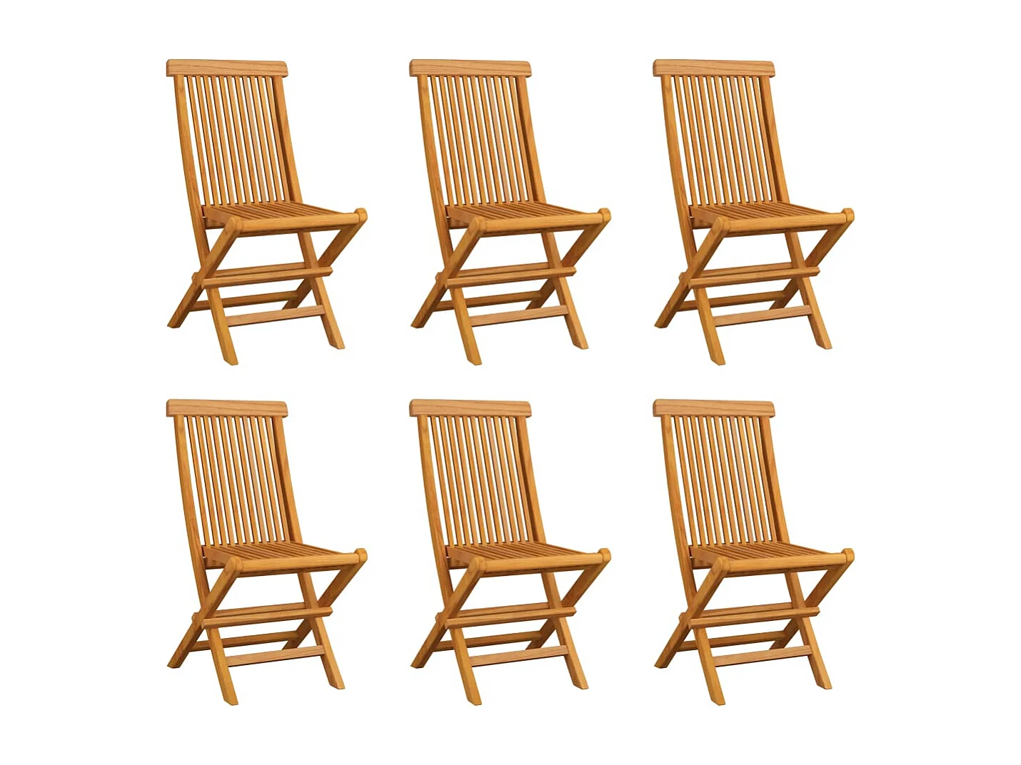 Klappbare Gartenstühle 6 Stk. Massivholz Teak