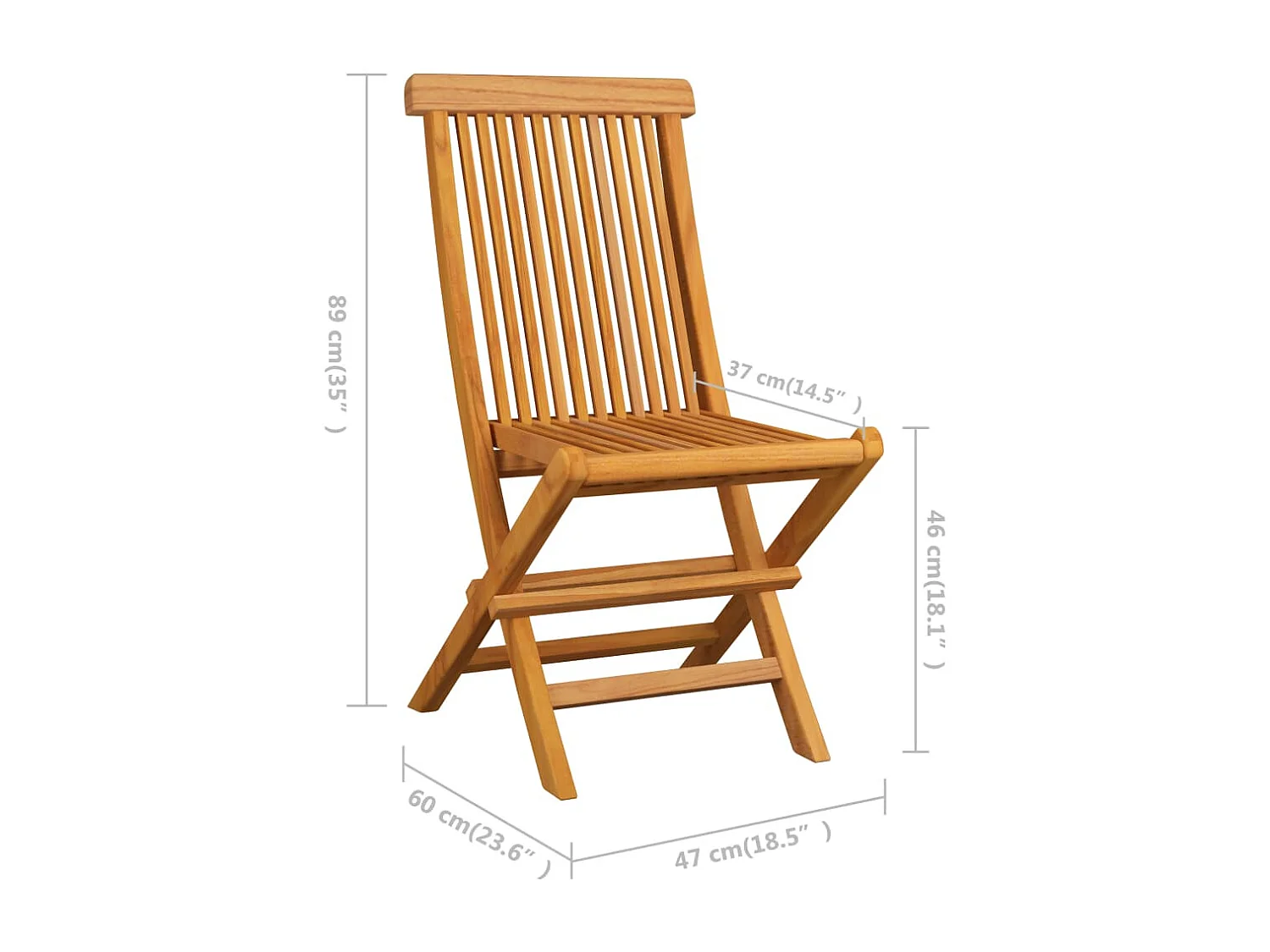 Klappbare Gartenstühle 6 Stk. Massivholz Teak