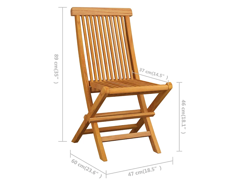 Klappbare Gartenstühle 6 Stk. Massivholz Teak